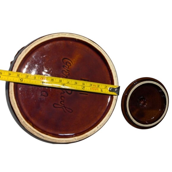 Hull Cookie Jar with Lid Oven Proof Brown Drip Glazed Ceramic Pottery with Lid - Picture 15 of 16